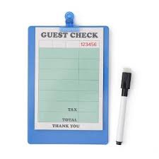 Assorted items fidget box, guest check play set….