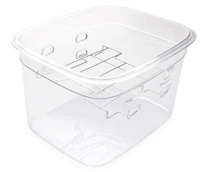 EVERIE Sous Vide Container 12 Quarts with Collapsible Hinge Lid and Removable Built-in Rack Compatible with Anova Nano AN400 and AN500-US00 and Instant Pot and Breville Joule Sous Vide Cooker