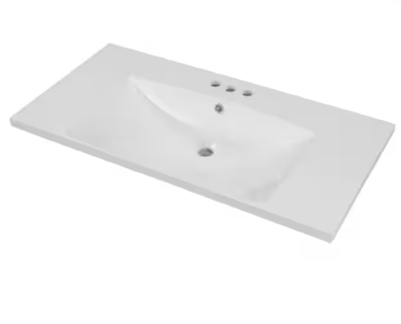 36 in. W x 18.03 in. D x 6.61 in. H Freestanding Bath Vanity Bathroom Sink in White with White Ceramic Top