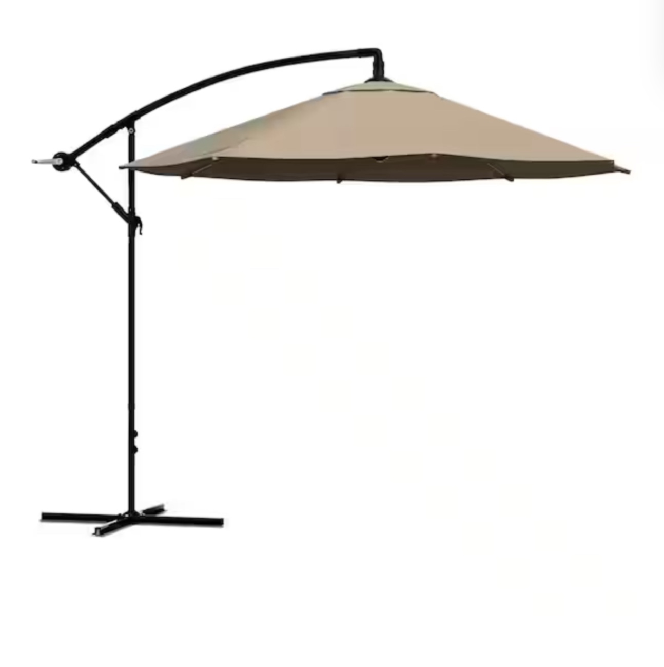 10 ft. Aluminum Offset Hanging Cantilever Outdoor Patio Umbrella in Sand