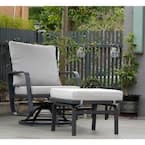 Patio Swivel Rocker Glider Sets: 2-Piece Aluminum Alloy Ensemble With 360° Swivel Rocking Chairs (1 Chair +1 Ottoman