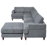 Modular L-Shaped Sectional Sofa Set With Ottoman For Living Room Or Office - Gray