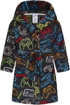 CJMJXPH Kids Toddler Boys Girls Fleece Robe Soft Hooded Bathrobe Pajamas Sleepwear 13-14Years