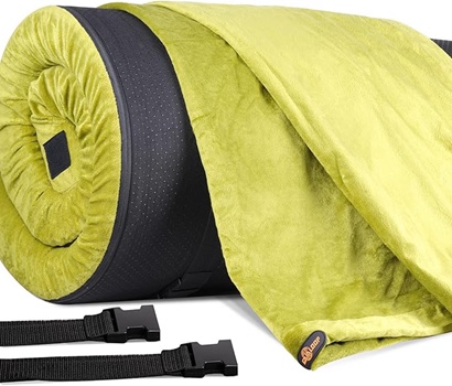 Avocado Green Plush Cover for 3 INCH THICK Memory Foam Camping Mattress