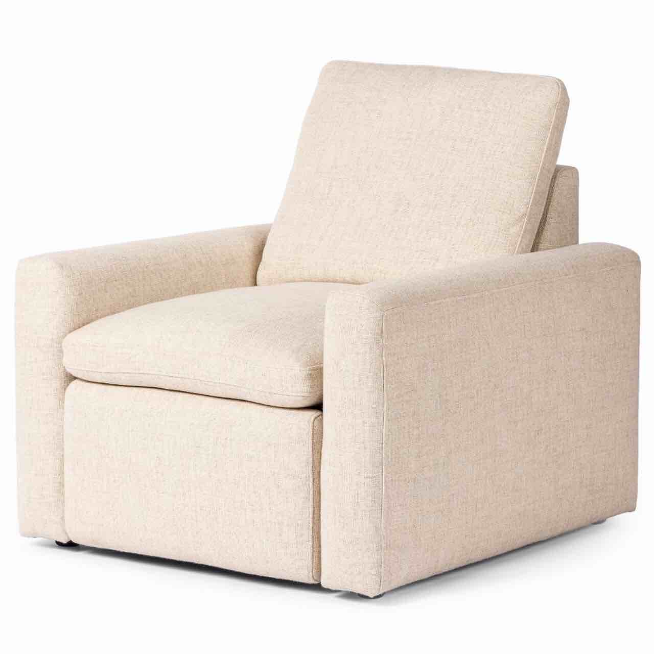 Tillery Beige Linen Upholstered Power Recliner Chair