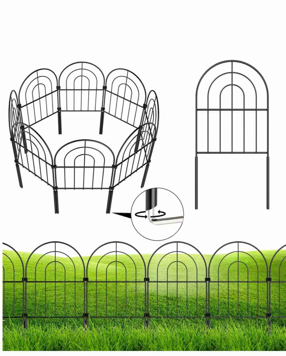12 Pack Decorative Garden Fence