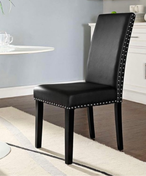 Parcel Black Faux Leather Dining Side Chair 