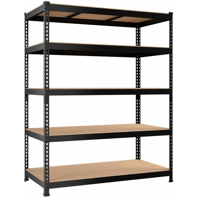 Trumanpick Heavy Duty Storage Shelves Metal Garage Storage Shelving Unit Adjustable Utility Shelf Rack for Pantry Warehouse Kitchen,Black