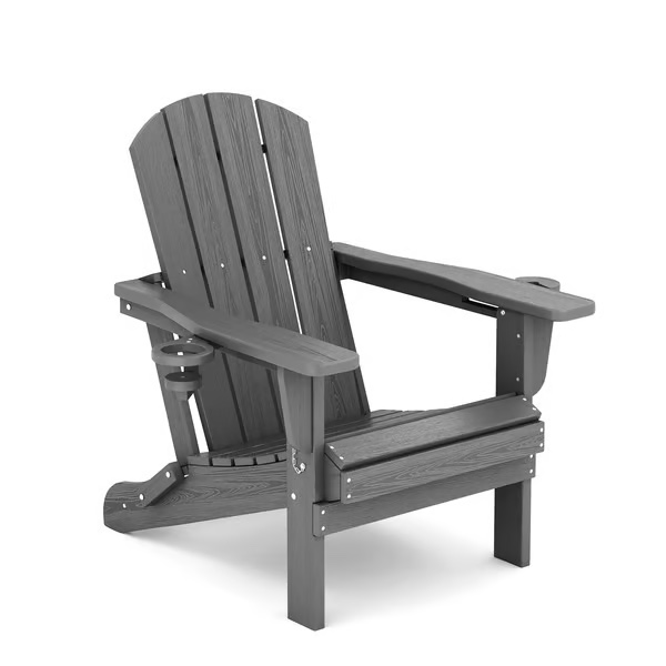 Classic Folding Adirondack Chair with Cup Holders