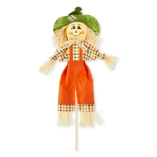 Fall, Harvest Scarecrow Pick Decoration, Fabric, Multicolor, 14", by Way To Celebrate pack of 10