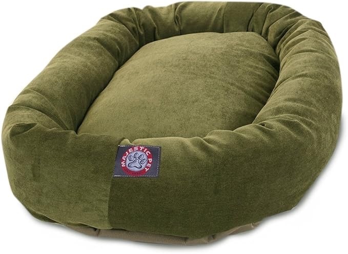 52 inch Vintage Villa Collection Micro Velvet Bagel Dog Bed By Majestic Pet Products 52 in Vintage