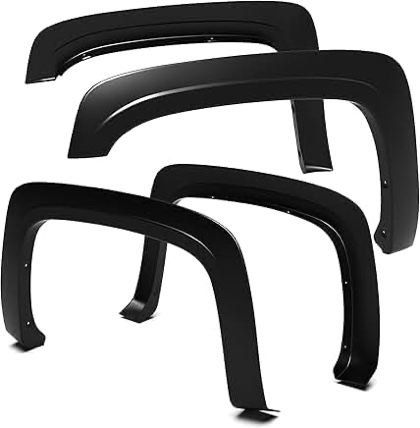 Tyger Auto Fender Flares Compatible with 2007-2013 Chevy Silverado 1500 2500 3500HD (Not Fit 07 Classic) 6.5' & 8' Bed, Fine-Textured Paintable Factory Style 4pc | TG-FF6C4288