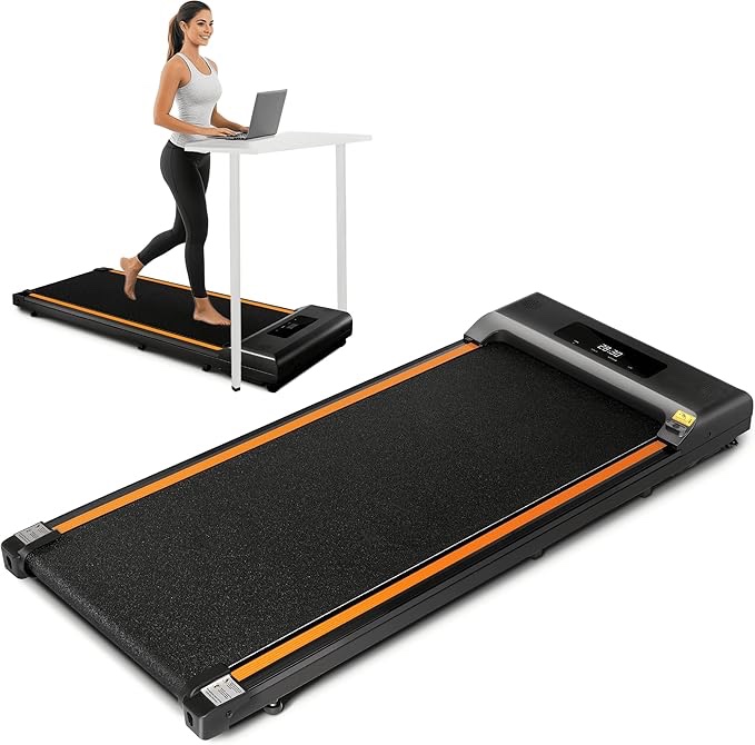 Under Desk Treadmill, Walking Pad Treadmill for Home and Office, Portable Mini Desk Walking Pad for Small Spaces, 3 in 1 Walking, Jogging, Running Machine in LED Display with Remote Control