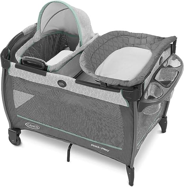 Graco Pack 'n Play Close2Baby Bassinet Playard Features Portable Bassinet Diaper Changer and More, Derby