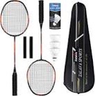 Zalava Badminton Racquets Set Professional Badminton Rackets Lightweight,4 Pack Carbon Fiber, 3 Feather Shuttlecocks, 2 Protect Case, 4 Overgrip,for Beginners,Advanced Players