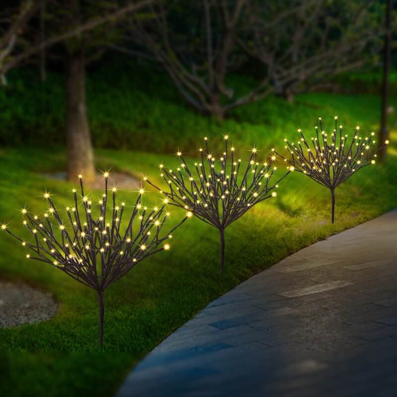 Brown Branches LED Solar Powered Pathway Light 3Pack for Doorway Yard Decoration