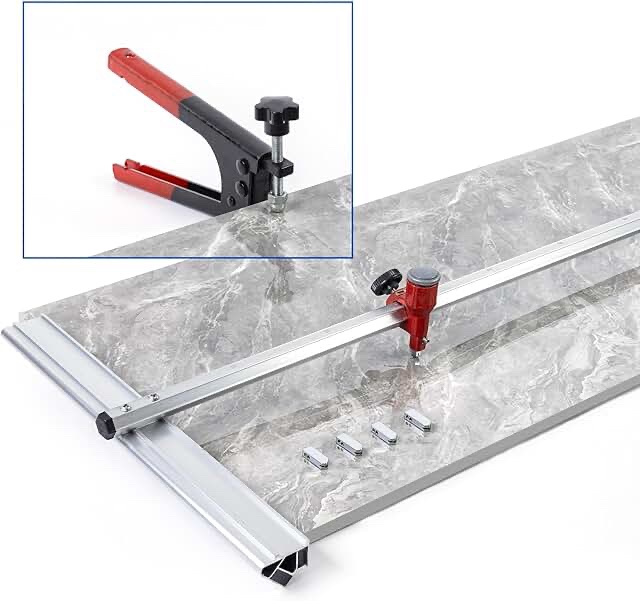Muzata T-Shaped 48inch Professional Manual Tile Cutter T-Cutter Tile Cutting Tool Portable Tile Cutter Tool Kit with Large Tile Plier M030