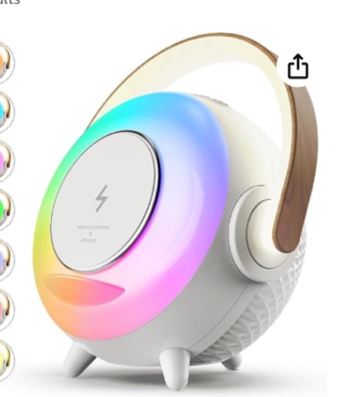 PLUWEL Wireless Bluetooth Speaker Portable Charging, Night Light with Charger 10W, 3 in 1 Ambient Lamp, Gift for Teen Kids