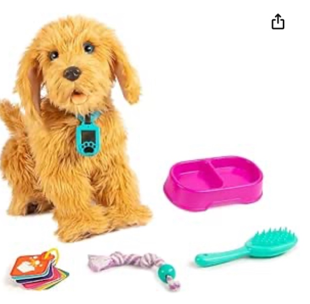 My Fuzzy Friend Moji Interactive Labradoodle - Plush Dog Toy for Boys and Girls, Loveable and Lifelike Companion Pet , Brown Closed Box