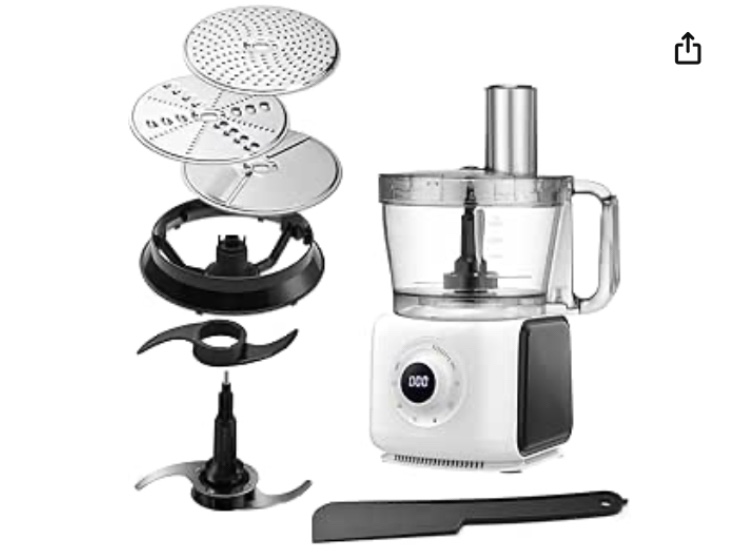 14-Cup 1000W Digital Food-Processor - FP416A XL Size Big Bowl Food Processor, 7 Speeds, Cheese Grating, Meat Chopping, Shredding and Slicing, Mashing, Mixing and Doughing, for Personal Use