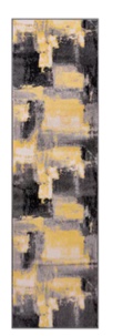 World Rug Gallery 2 X 7 (ft) Yellow Indoor Abstract Global Runner Rug