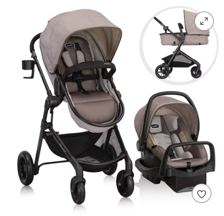Evenflo Pivot Modular Travel System with LiteMax Infant Car Seat with Anti-Rebound Bar