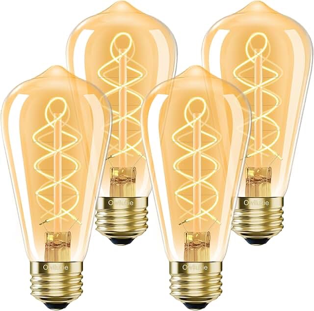 LED ST64 Vintage 4 watts 400;laments E26 Base 4 light bulbs.