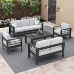 7 - Person Outdoor Seating Group with Cushions
