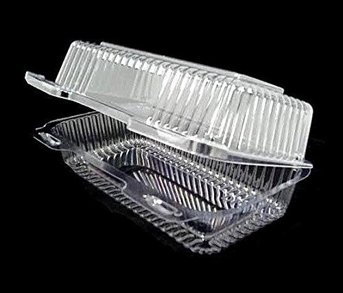 Durable packaging clear plastic hinge takes 125 units Durable Packaging 9" x 5" x 3" Clear Hinged Plastic Food Sandwich Take-Out Container Ref # Pxt-395 (Pack of 125)