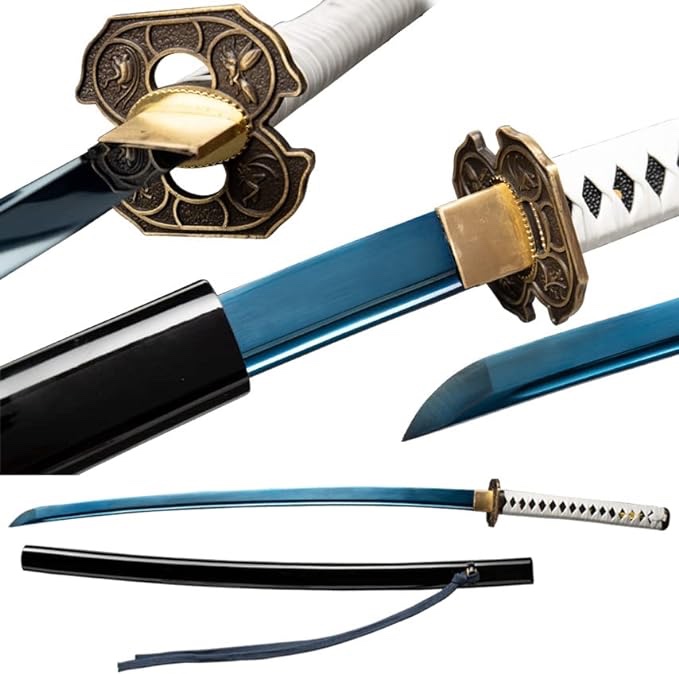 LSWYBJ Hand-Forged Full Tang Japanese Katana 1060 Steel Samurai Sword Katana Sword Real Anime Sword