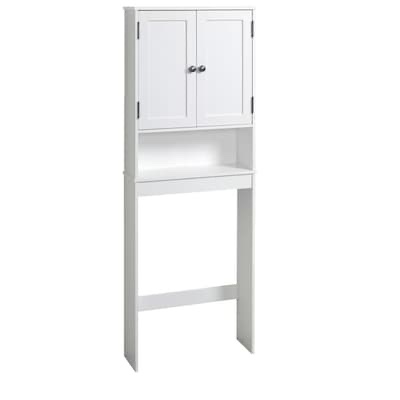 Style Selections 22.95-in x 64.25-in x 7.32-in White 3-Shelf Over-the-Toilet Storage