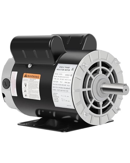 5 HP Air Compressor Motor Electric Motor 3450 RPM, 230V Single Phase Motor, 56HZ Frame 7/8 Keyed Shaft 60 HZ