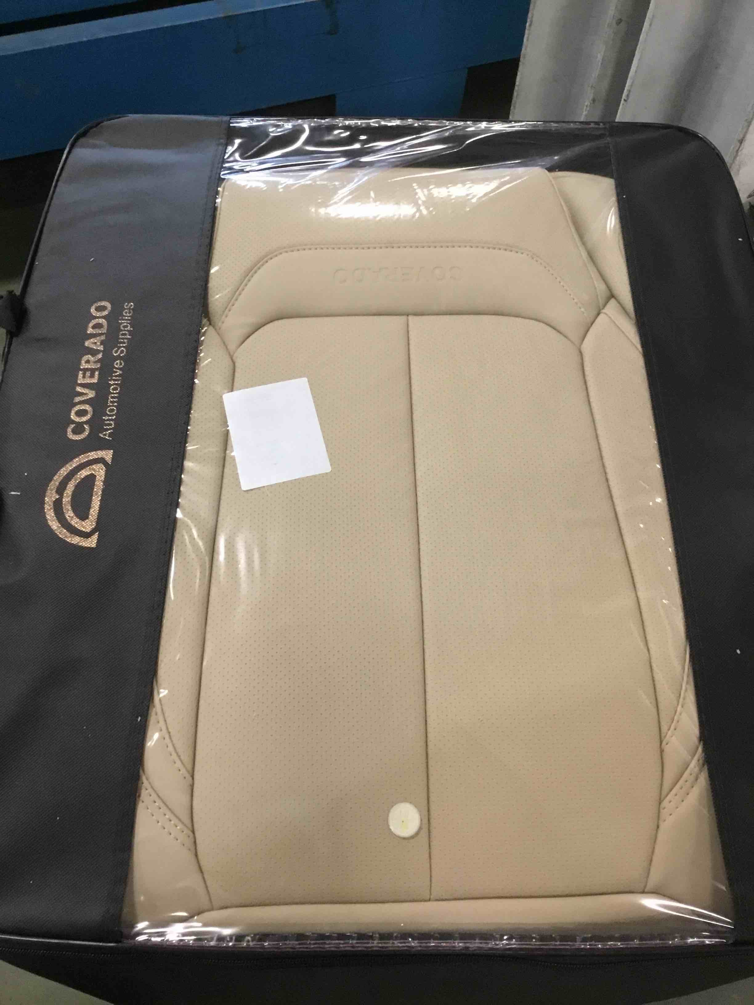 Coverado Seat Covers, Car Seat Covers Front Seats, Car Seat Cover, Car Seat Protector Waterproof, Car Seat Cushion Nappa Leather, Driver Seat Cover Beige Carseat Cover Universal Fit for Most Cars
