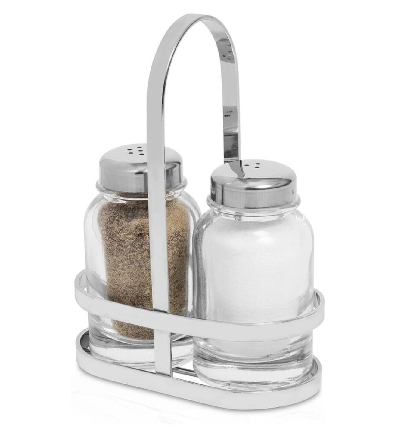 MosJos Glass Salt and Pepper Shakers - Premium Condiment Dispenser Set