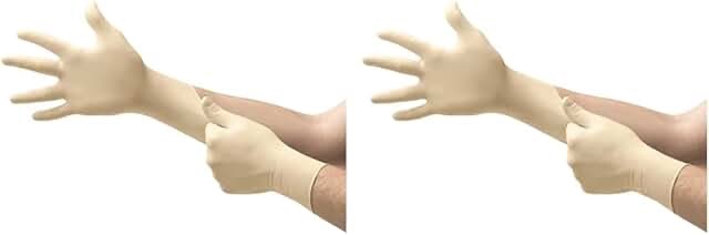 Microflex Diamond Grip MF-300 Disposable Latex Gloves for Automotive, Machinery Industries - Large, Natural Clear, 100-counts 