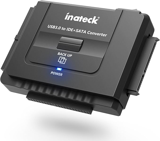 Inateck USB 3.0 to IDE/SATA External Hard Drive Reader Fit for 2.5/3.5 HDD/SSD Hard Drive Disk, IDE to USB Adapter with 12V/2A Power Supply and USB 3.0 Cable, UA2001