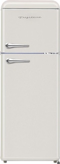 Frigidaire CREAM Retro Apartment Size Refrigerator with Top Freezer-2 Door Fridge with 7.5 Cu Ft of Storage Capacity, Adjustable Spill-Proof Shelves, Door & Crisper Bins, Black