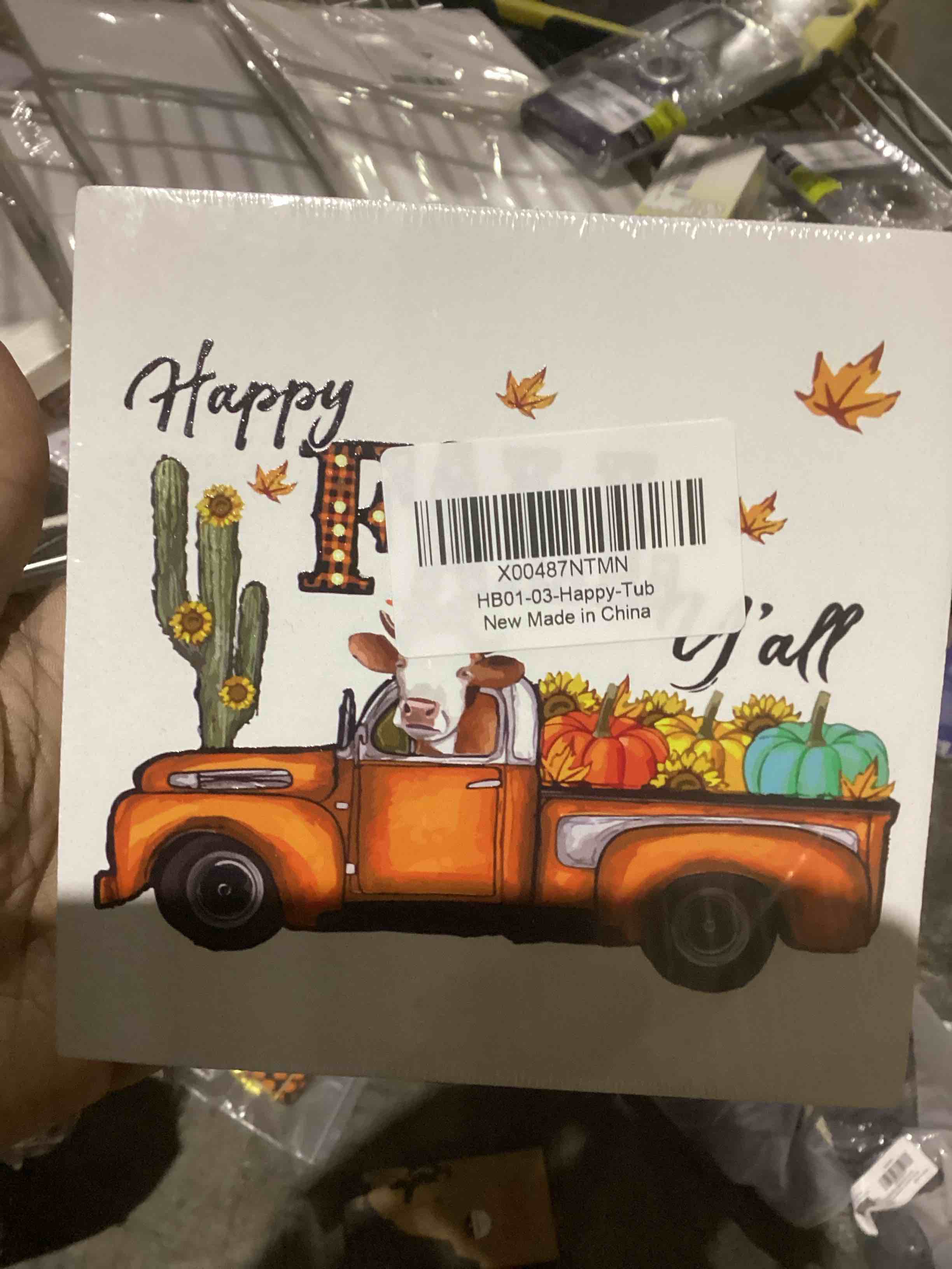 HAPPY FALL YA’LL ***Fall  Decor, Fall Decorations for Home Office, Fall Decorations, Fall Sign, Fall Thanksgiving Decorations, Fall for Sign, Fall  Office Desk Decor 5 X 5 Inch 