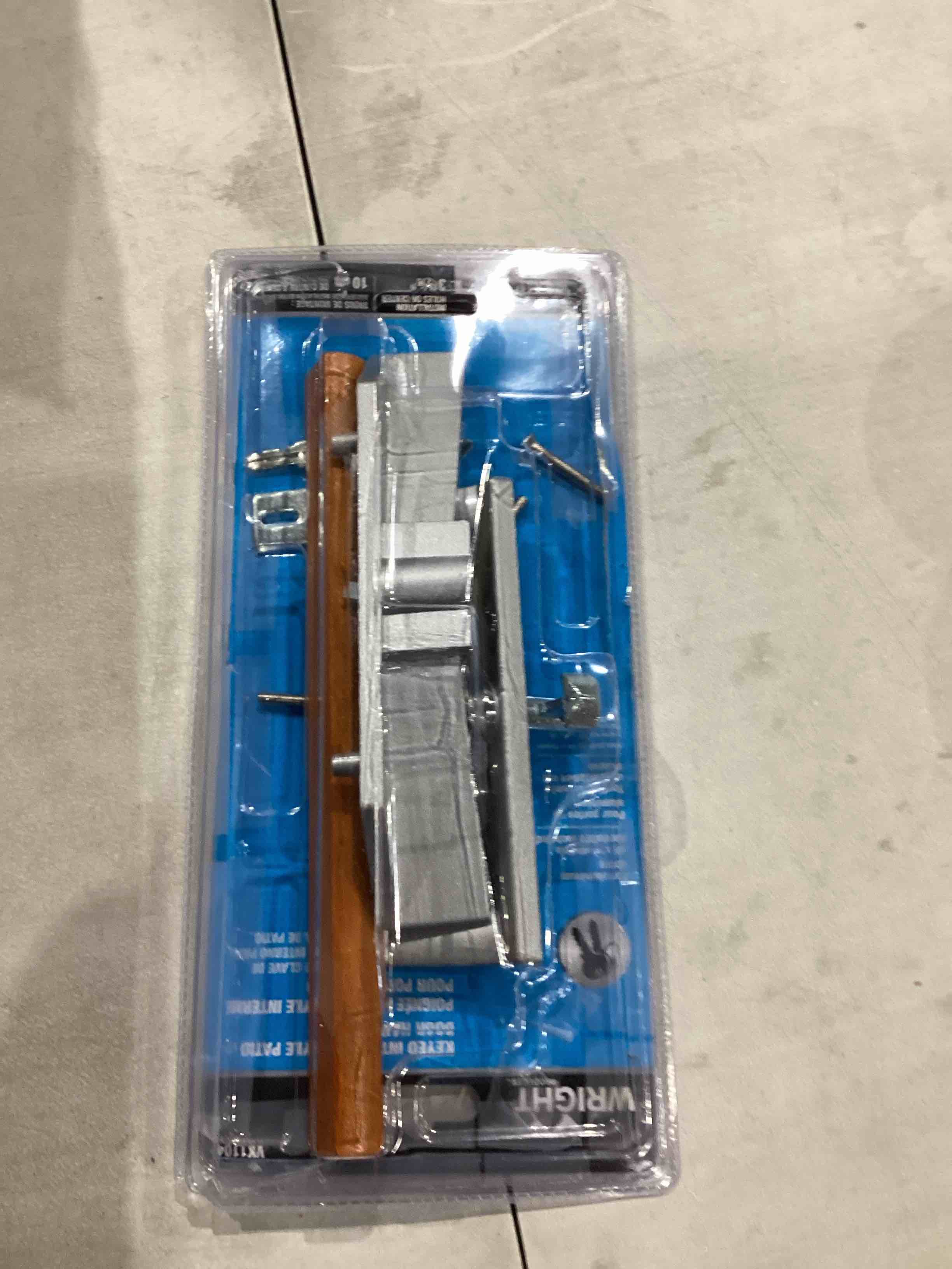 Wright Products VK1104 Locking Reversible Door Handle Aluminum/Wood Oak