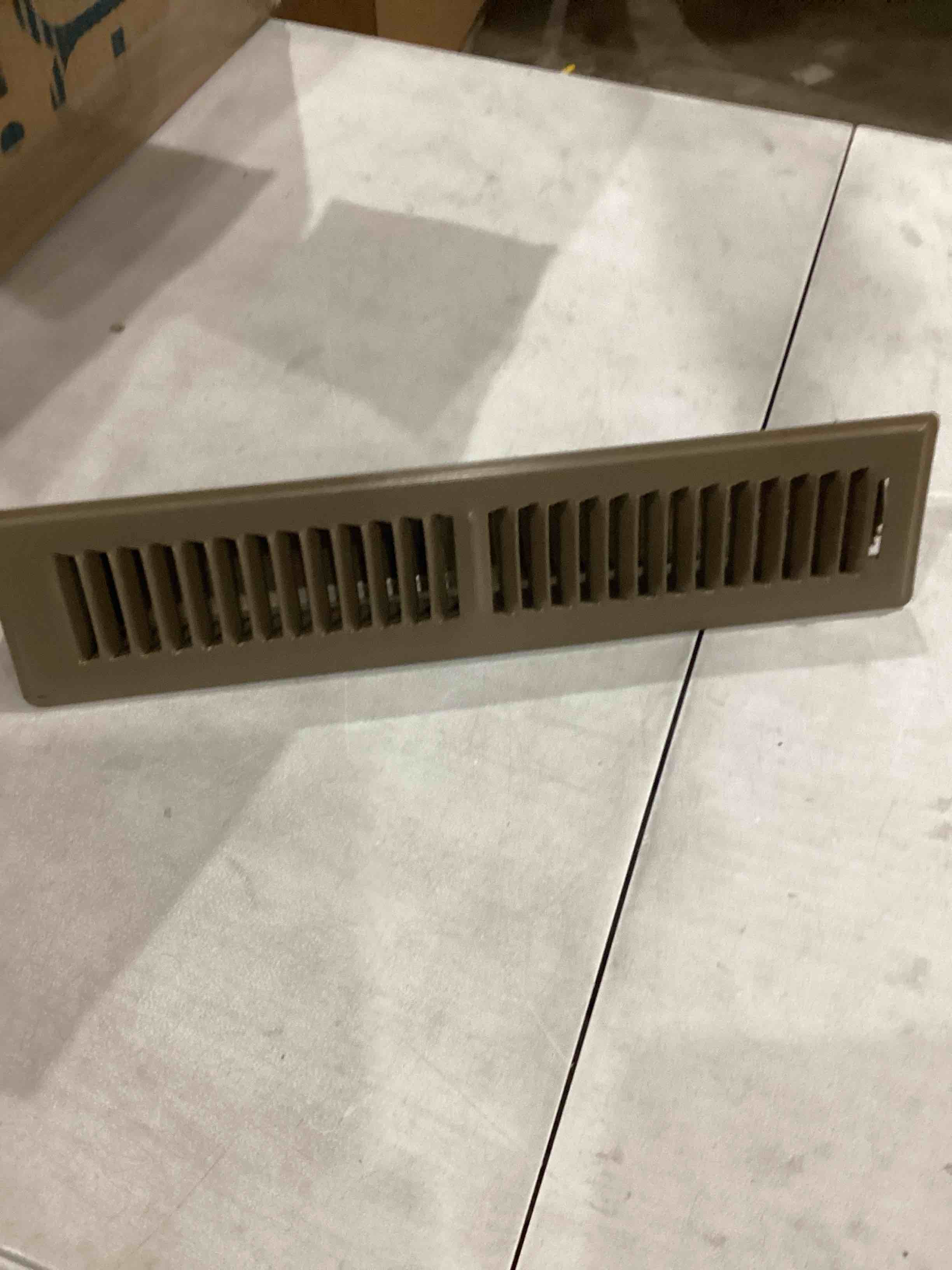 RV and Home Brown Stamped Steel Floor Diffuser/Register with Damper 14" X 2" (Duct Opening Size) Outside Dimension 15.5"x 3.75"