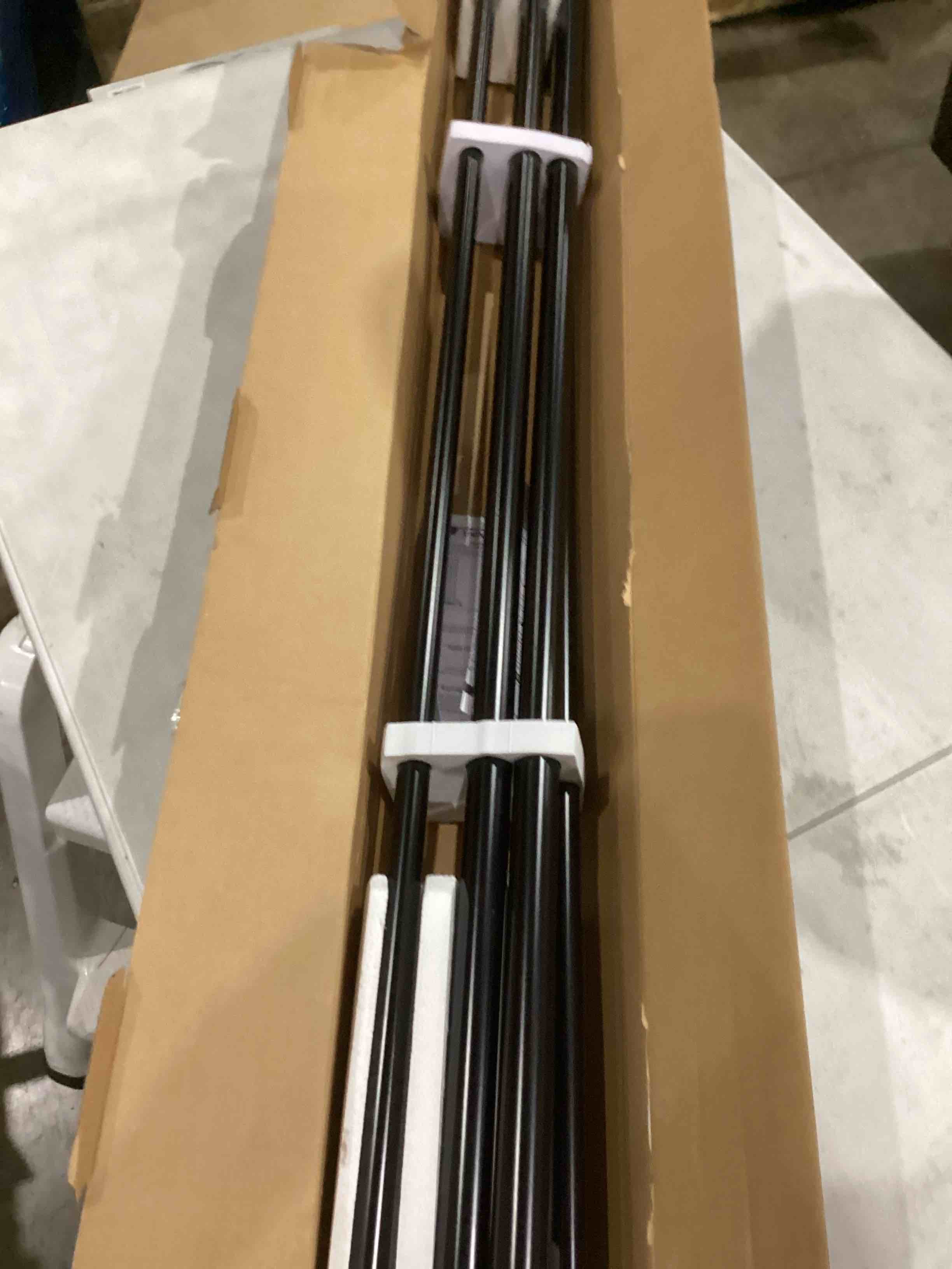 Curtain Rods for Windows 48 to 84, 1 Inch Black Curtain Rod Set, Heavy Duty Drapery Rods with Adjustable Curtain Rods, Outdoor Curtain Rod with Ball Finials, Room Divider Curtain Rod, 32"-86"