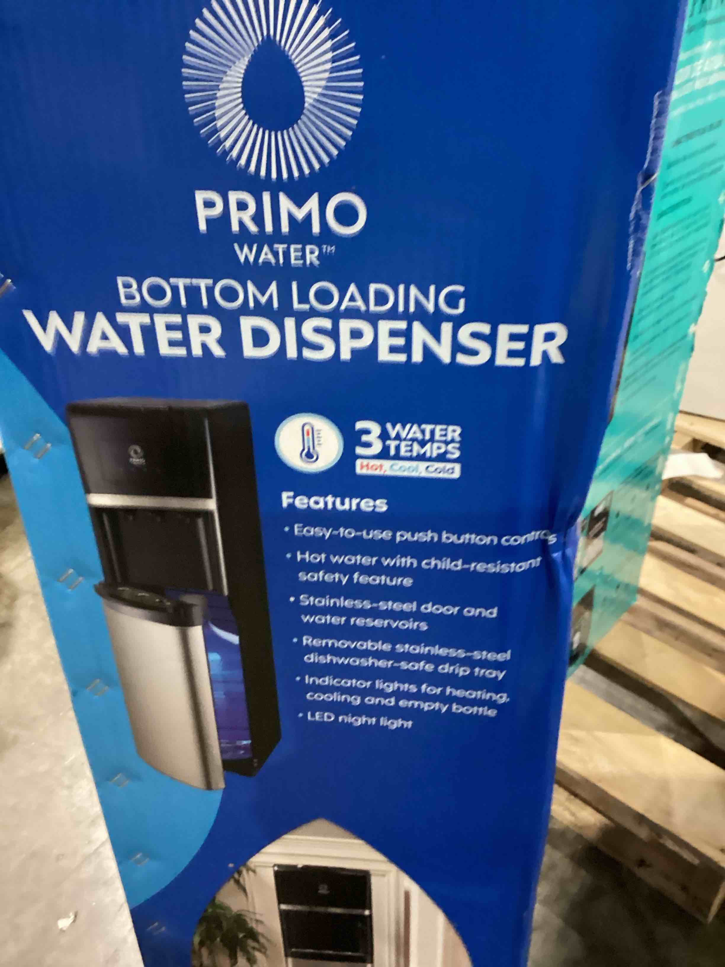 Primo Bottom Loading Water Dispenser, 3 Temp (Hot-Cool-Cold) Water Dispenser for 5 Gallon Bottle w/Child-Resistant Safety Feature [Bright Stainless Door]
