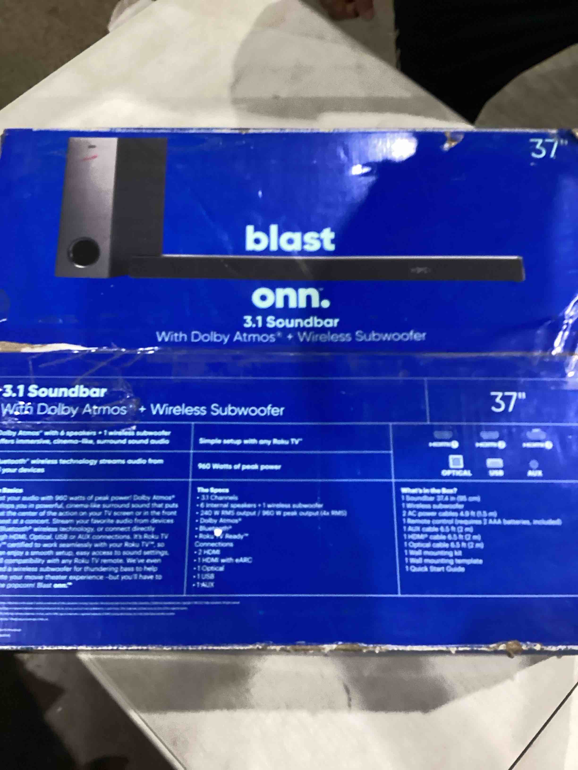 onn. 3.1 Atmos Soundbar with Wireless Subwoofer  37