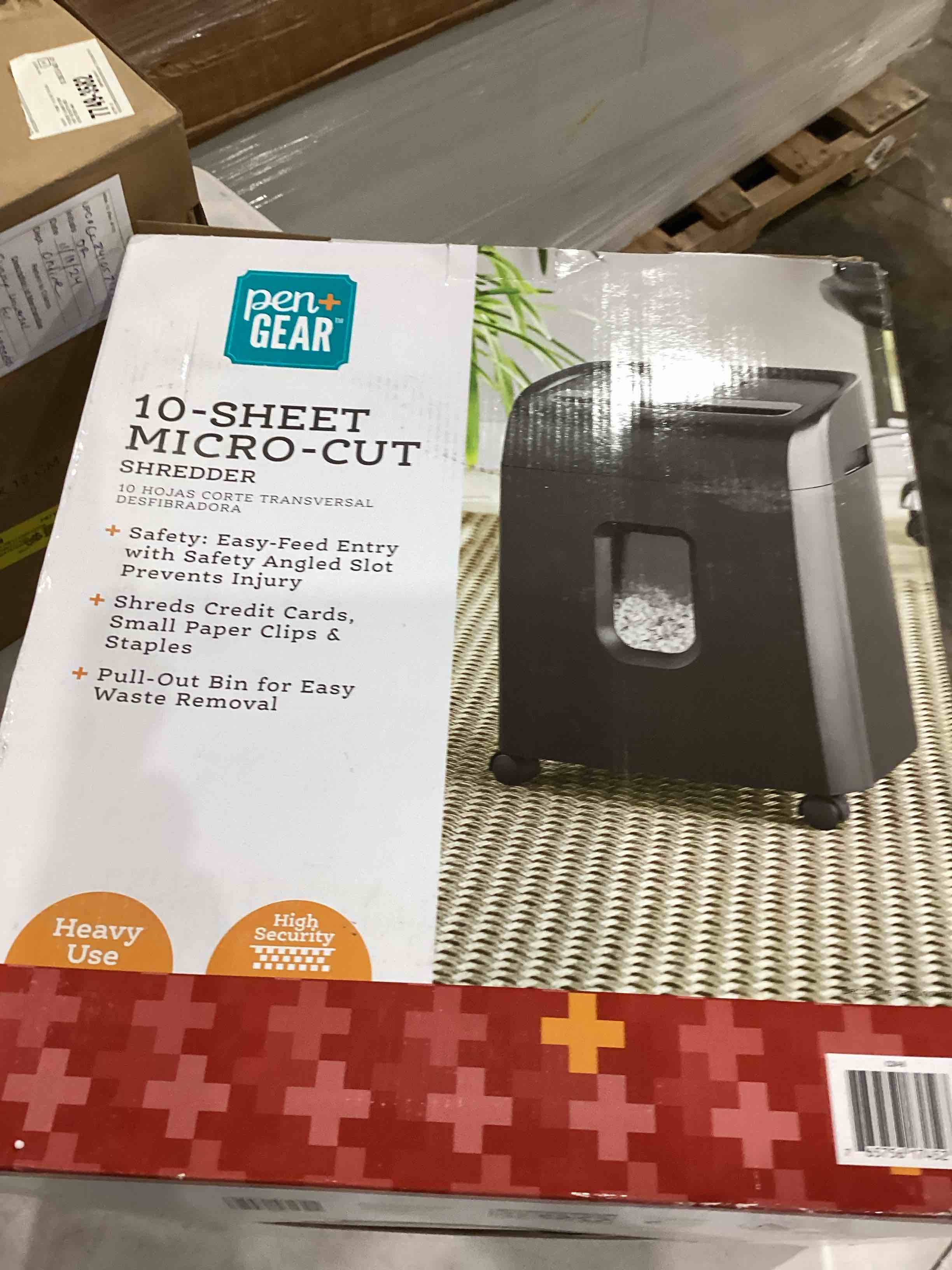 Pen + Gear 10-Sheet Micro-Cut Paper Shredder with 4 Gallon Bin  Black Home and Office Use