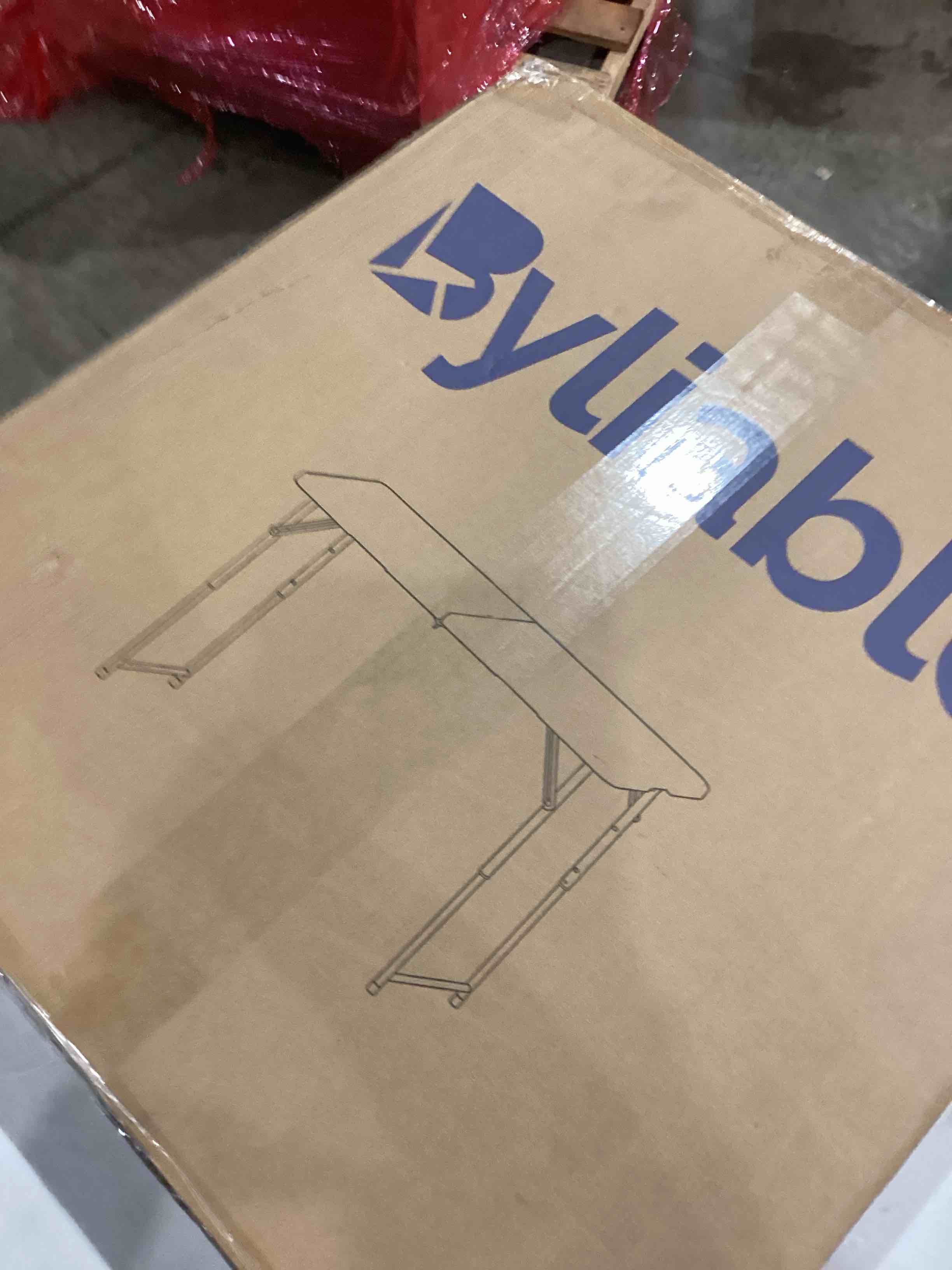 Byliable Folding Table Portable 4FT Plastic Picnic Party Dining Camp Tables Indoor Outdoor, Height Adjustable Plastic Table, White Folding Card Table with Center Handle, No Assembly and Easy to Carry