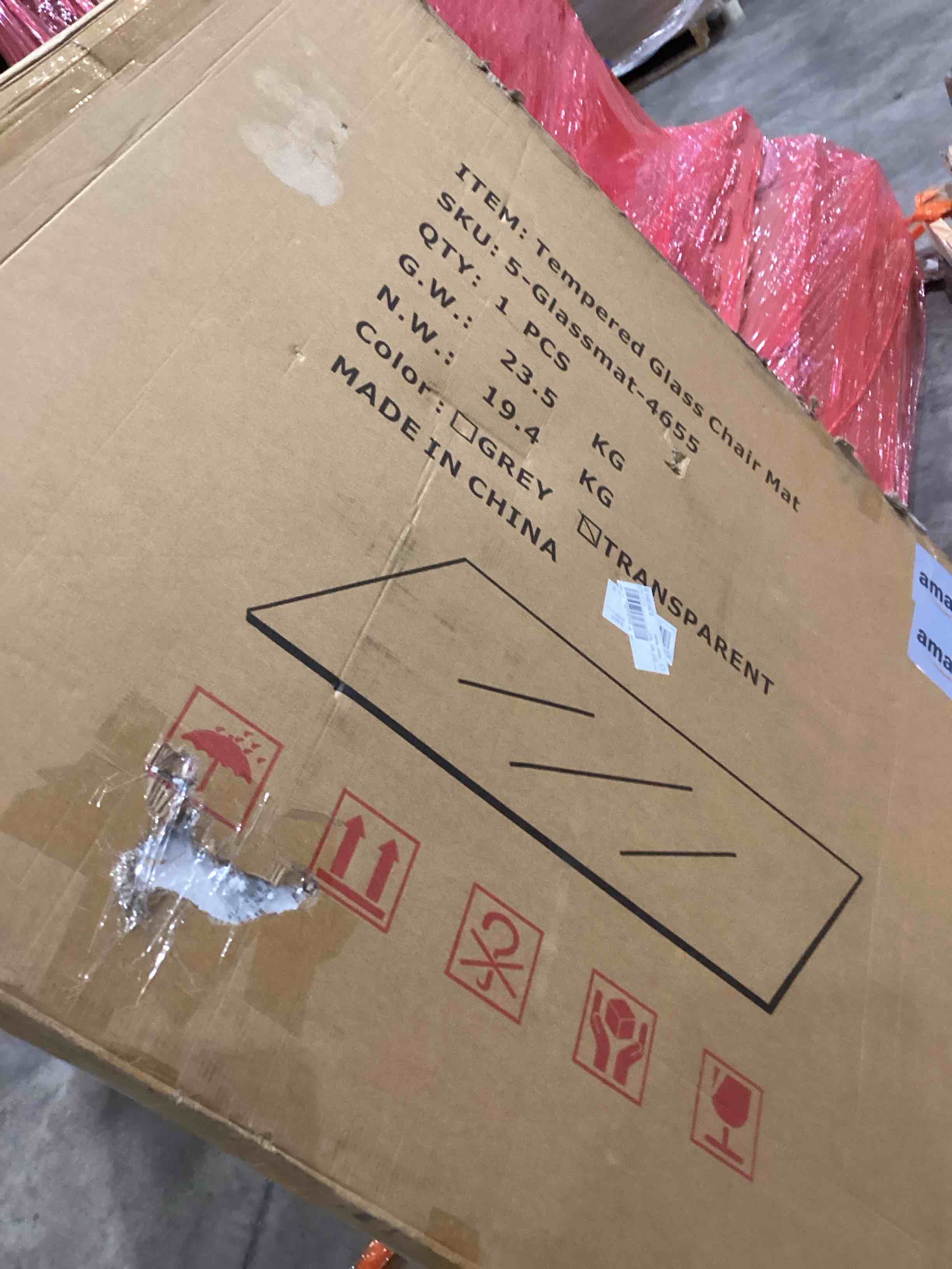 [Tempered Glass] 46" x 55" Glass Chair Mat, Heavy Duty Hard Tempered Glass Mat with Round Corner and Polished Edge, Transparent Glass Office Chair Mat for Office and Home Hard Floor or Carpeted