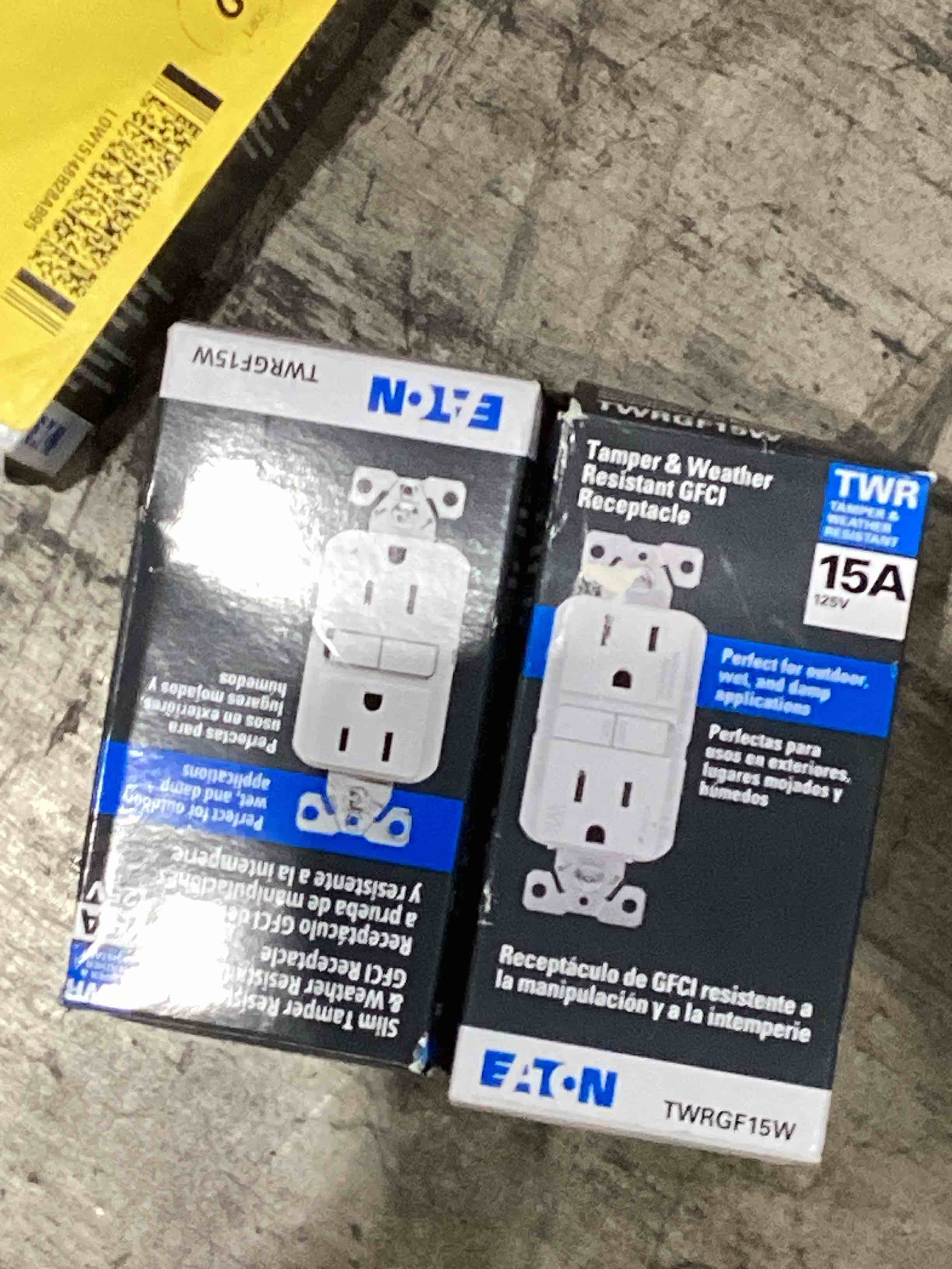 ELEGRP GFCI Outlet Outdoor, 15 Amp Self-Test GFI Electrical Outlet with Thinner Design, Weather & Tamper Resistant GFCI Receptacle, Ground Fault Receptacle w/Wall Plate, UL Listed, Matte White, 1 Pack