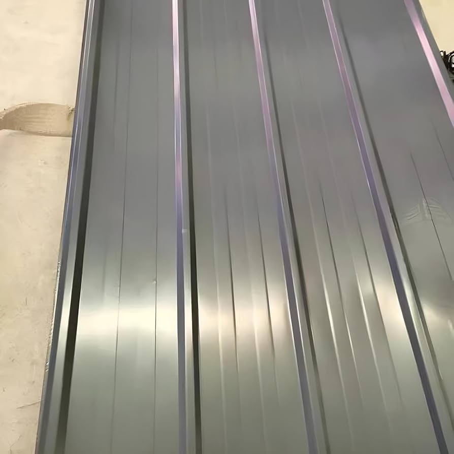 Roof Panels, Dachziegel, Profilblech, Trapezblech, Dachblech, Blech, Wellblech, Werkzeugschuppen, pulverbeschichteter Stahl, grau(100x90cm)