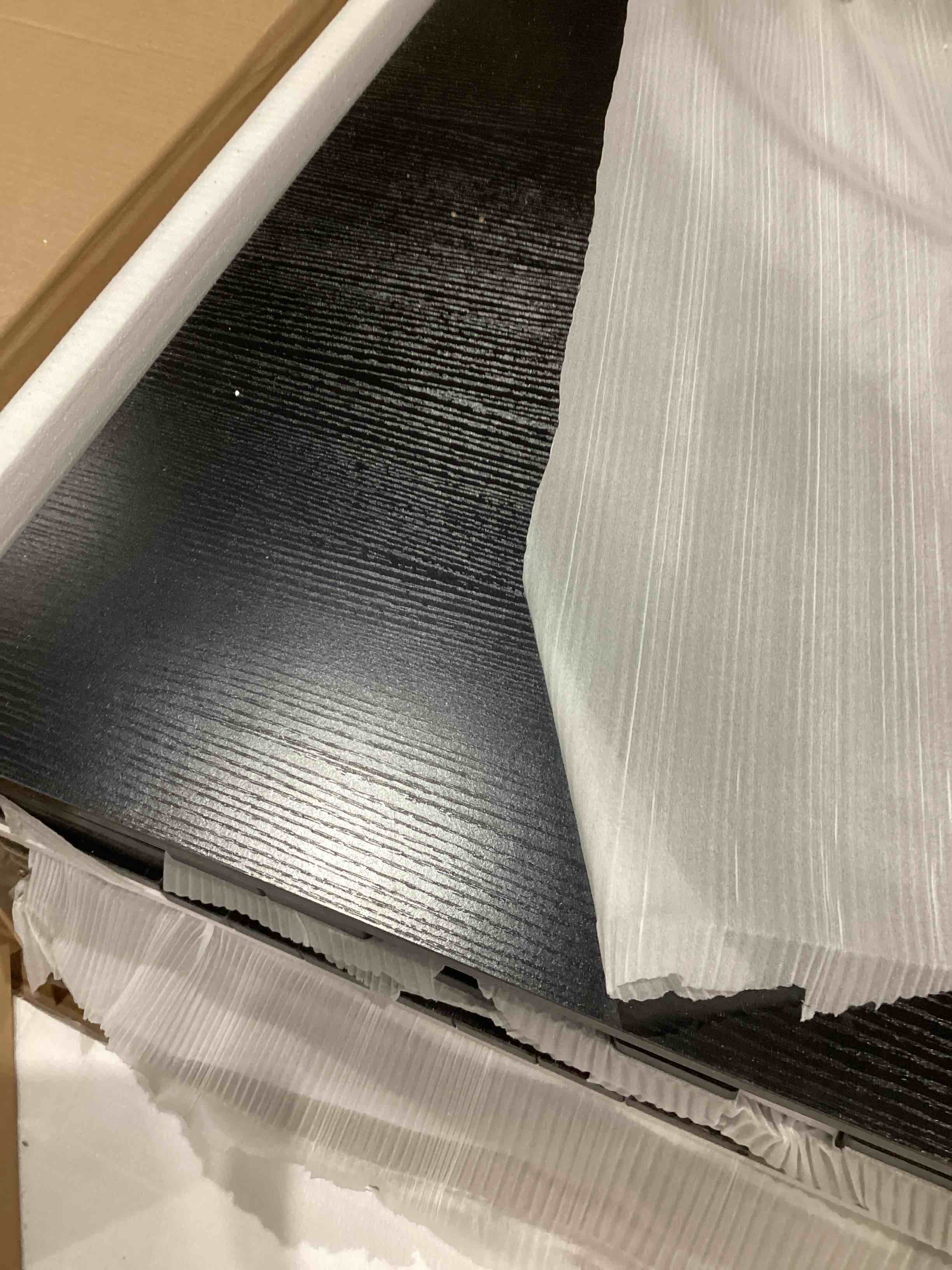 HORSTORS Kitchen Storage Cabinet, Modern Farmhouse Buffet Cabinet with Storage, Coffee Bar with 2 Drawers and 2 Doors, Floor Sideboard Buffet for Living Room, Dining Room, Bathroom, Black/Rustic Brown