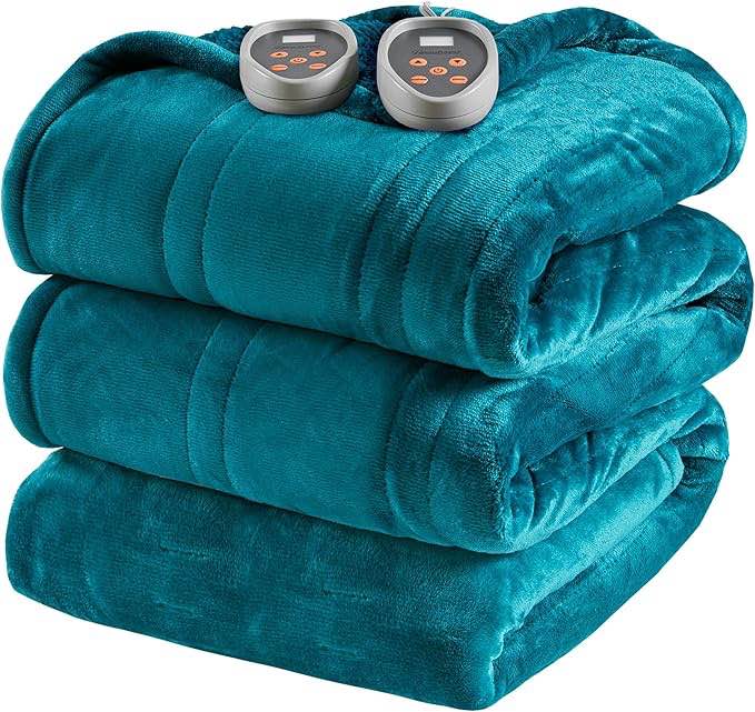 Beautyrest Heated Blanket, Electric Blanket, Soft, Warm, Reversible Plush - Sherpa Heating Blanket with 20 Heat Settings, 1-10 hrs Timer Auto Shut Off, Machine Washable